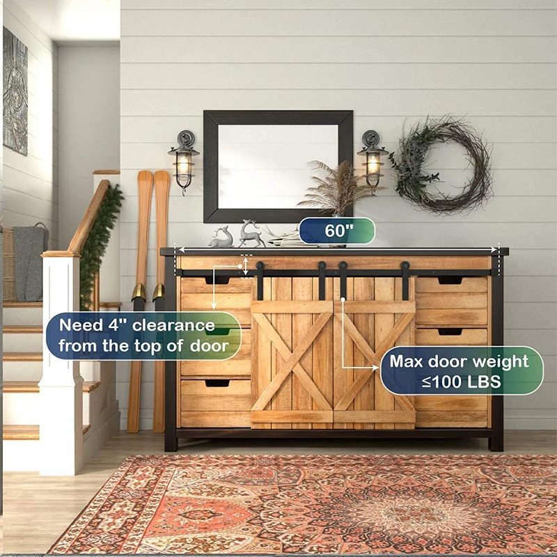 I-образная вешалка супер мини дверь сарая набор оборудования двойная скользящая