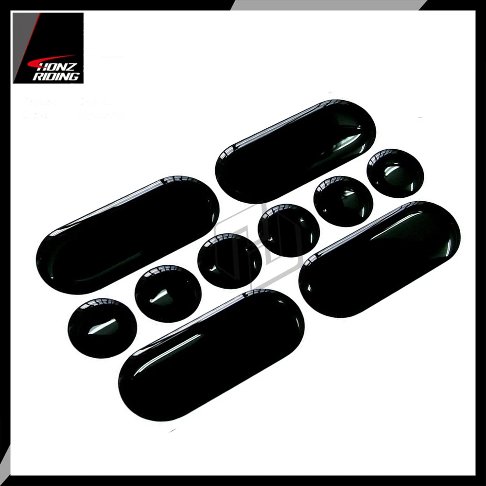 3D Resin Black Motorcycle Gel Tank Pad Protector Universal for Motorbike Helmet Decal