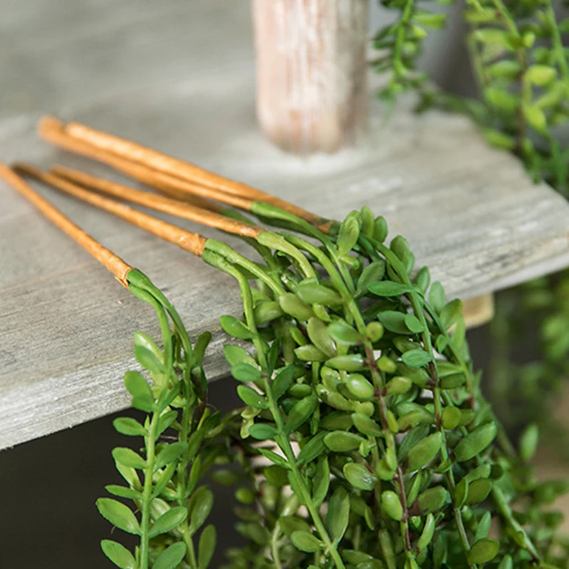 Искусственные зеленые наклейки Senecio украшения из ПВХ для дома и свадьбы | Дом сад