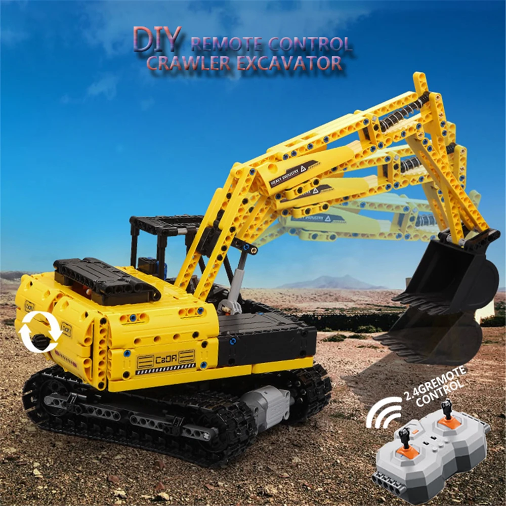 544 шт. RC экскаватор автомобиль Строительные блоки Набор 2 4G электротехнический