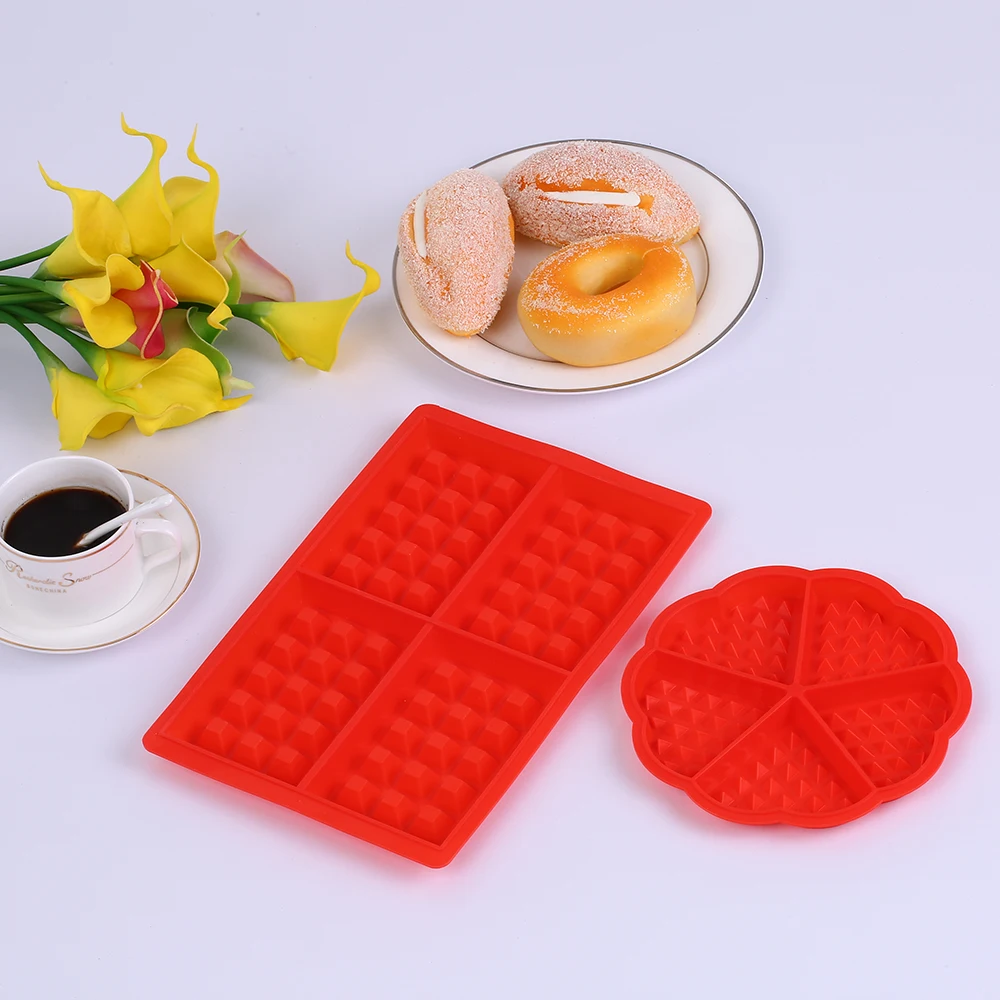Новинка 2 шт. силиконовая форма для торта вафельница сделай сам 5 Hold в форме сердца