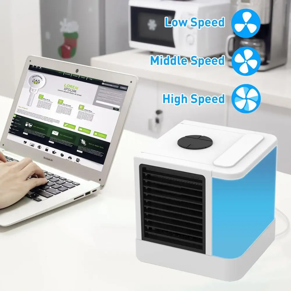 

Mini Air Conditioner Air Cooler Fans USB Portable Air Cooler Conditiioner Table mini Fan Cooling For Office 7 Color light
