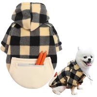 fashion pet dog hoodie big and medium puppy cat zipper pocket sweater pug teddy fadou schnauzer autumn and winter cotton jacket