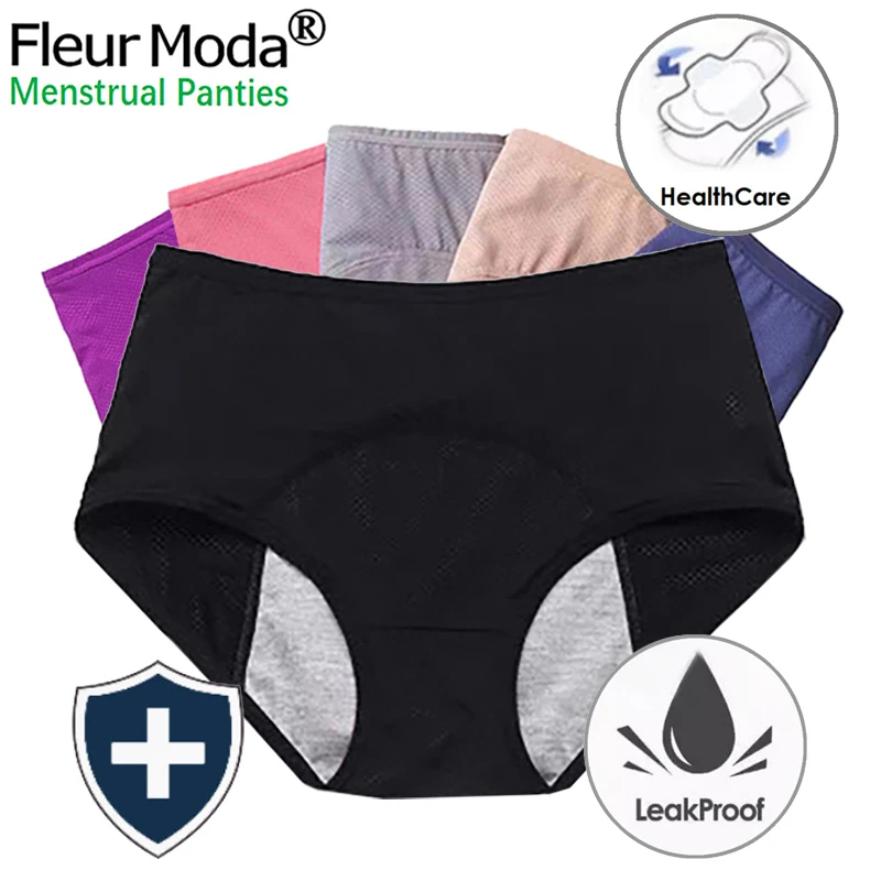 

3 Pcs Women Menstrual Panties Absorbtent Leak Proof Period Briefs Lingerie Ladies Sexy Mesh Breathable Physiological Underwear