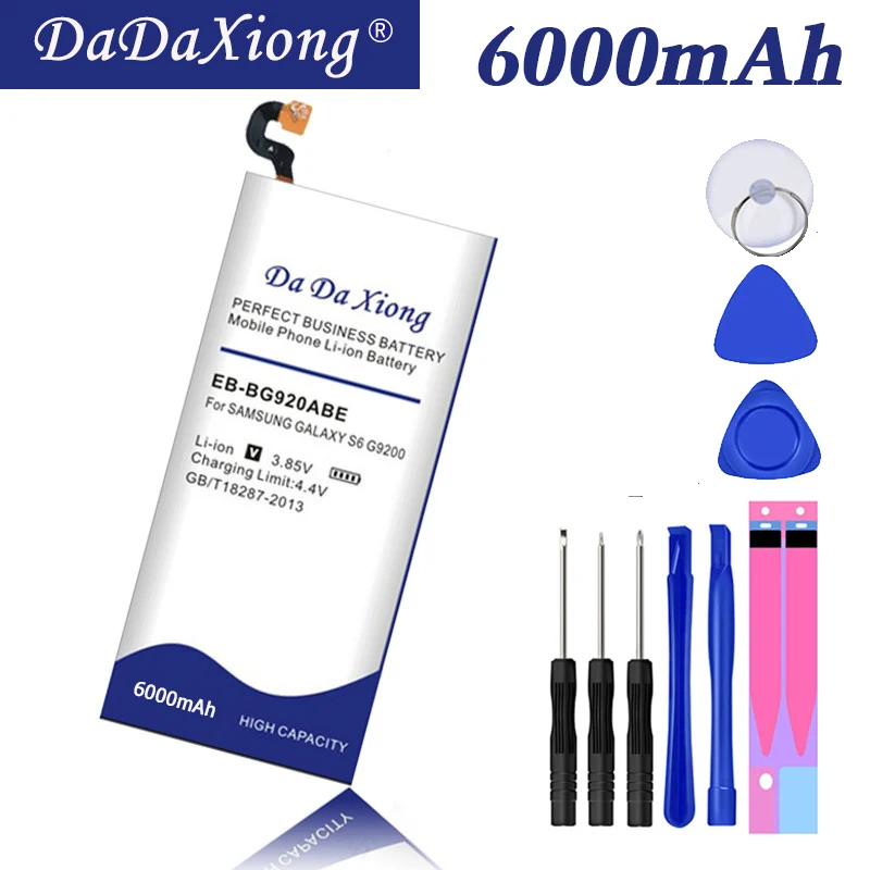 Оригинальный аккумулятор Da Xiong 6000 мАч EB BG920ABE Li Ion для телефона Samsung Galaxy S6 G9200 G920f G920i