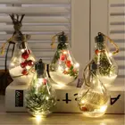 Светодиодное прозрачное Рождественское украшение, украшение для рождественской елки, подвесная лампочка, шар, рождественское освещение, украшение, Рождественская светодиодная лампочка