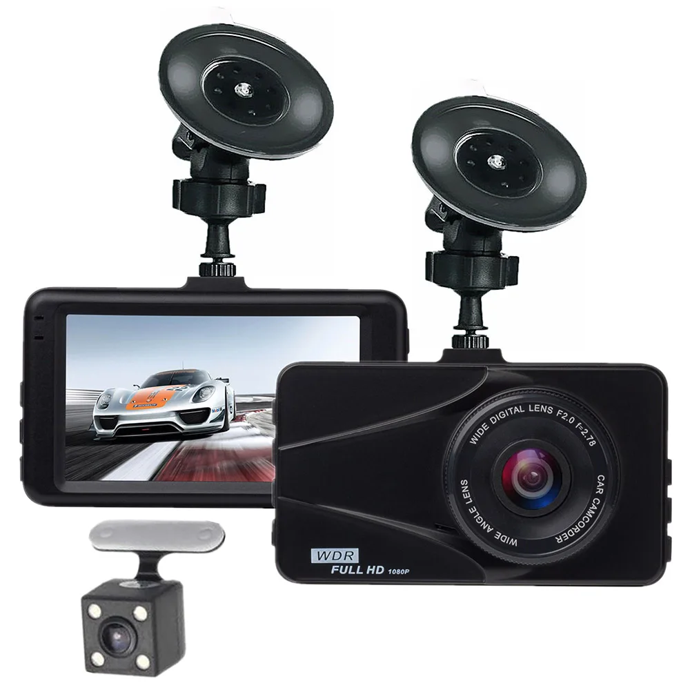 

Auto Dual-lens Dash Cam Car DVR Vehicle-mounted Tachograph DVR USB Monitor Recorder for High Definition Reversing Image