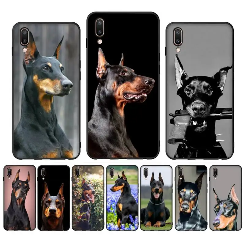 

Doberman dog Phone Case For Oppo Reno Realme C3 6Pro Cover For vivo Y91C Y17 Y19 Funda Capa