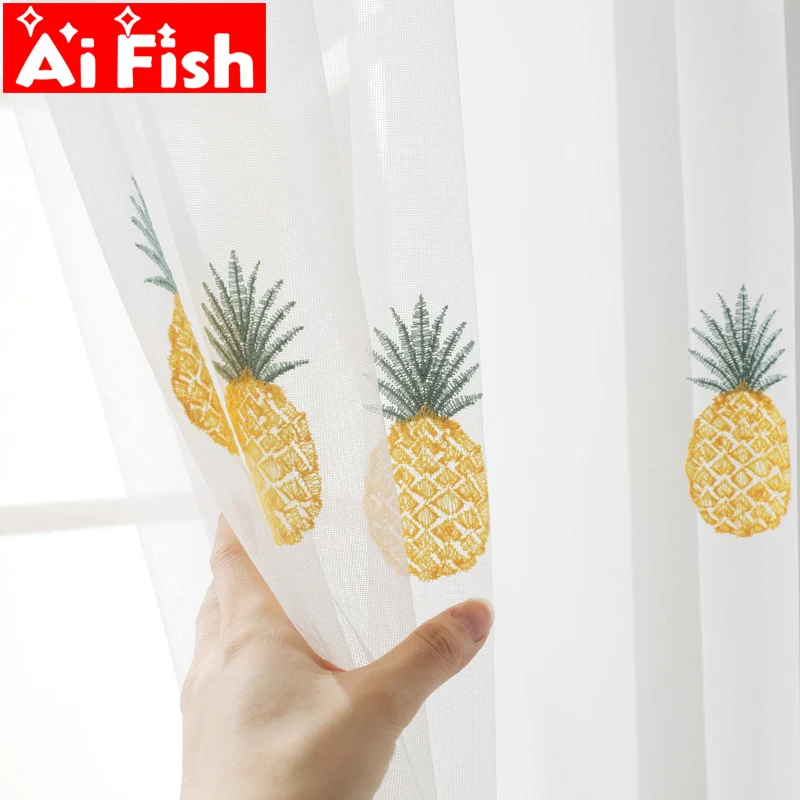 Новые креативные Мультяшные яркие марлевые шторы с фруктами для детской спальни