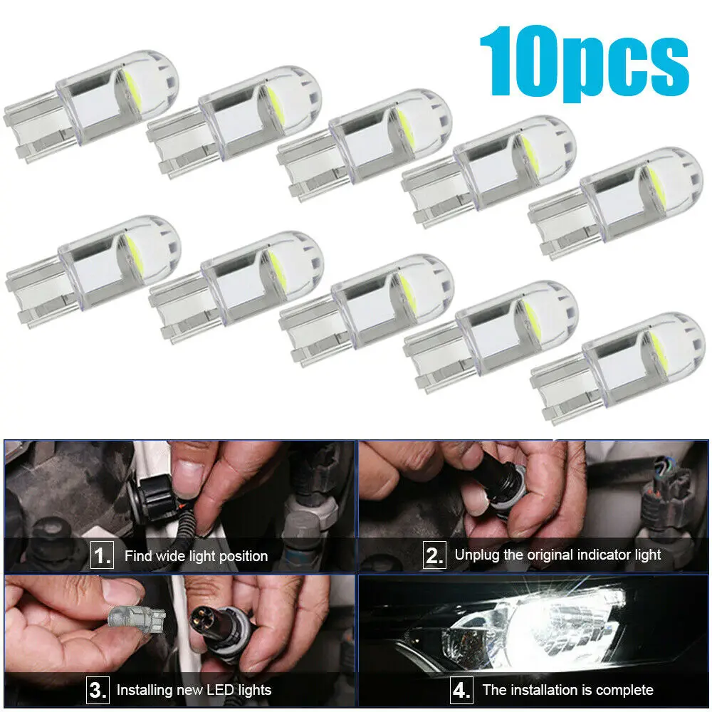 

10PCS Led W5W T10 Car Led Signal Lamp 501 194 Bulbs SMD Clearance Lights Reading Lights Interior lights 6000K 12V