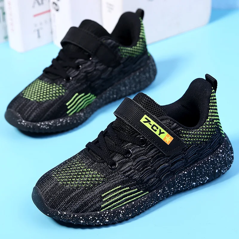

Kids Sport Shoes for Boys Running Shoes 2021 New Mesh Breathable Children Casual Sneakers Soft Sole Child Platform Light Shoes