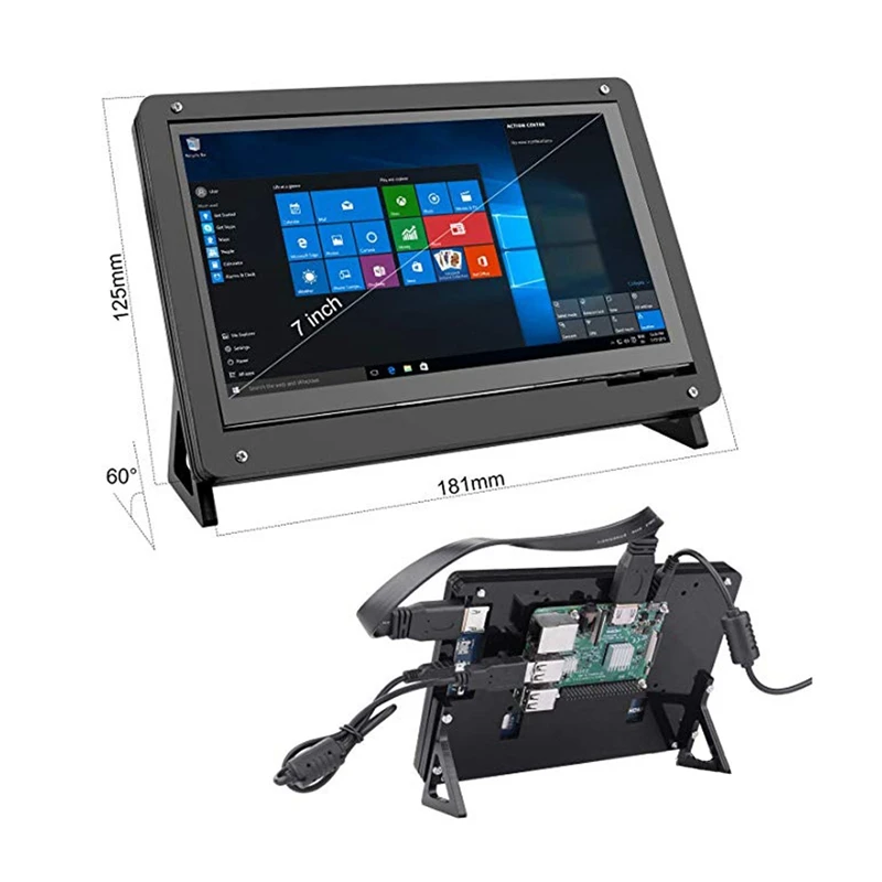 7 дюймов емкостный сенсорный экран Пресс ЖК-дисплей Дисплей для Raspberry Pi 3B/3B + Экран