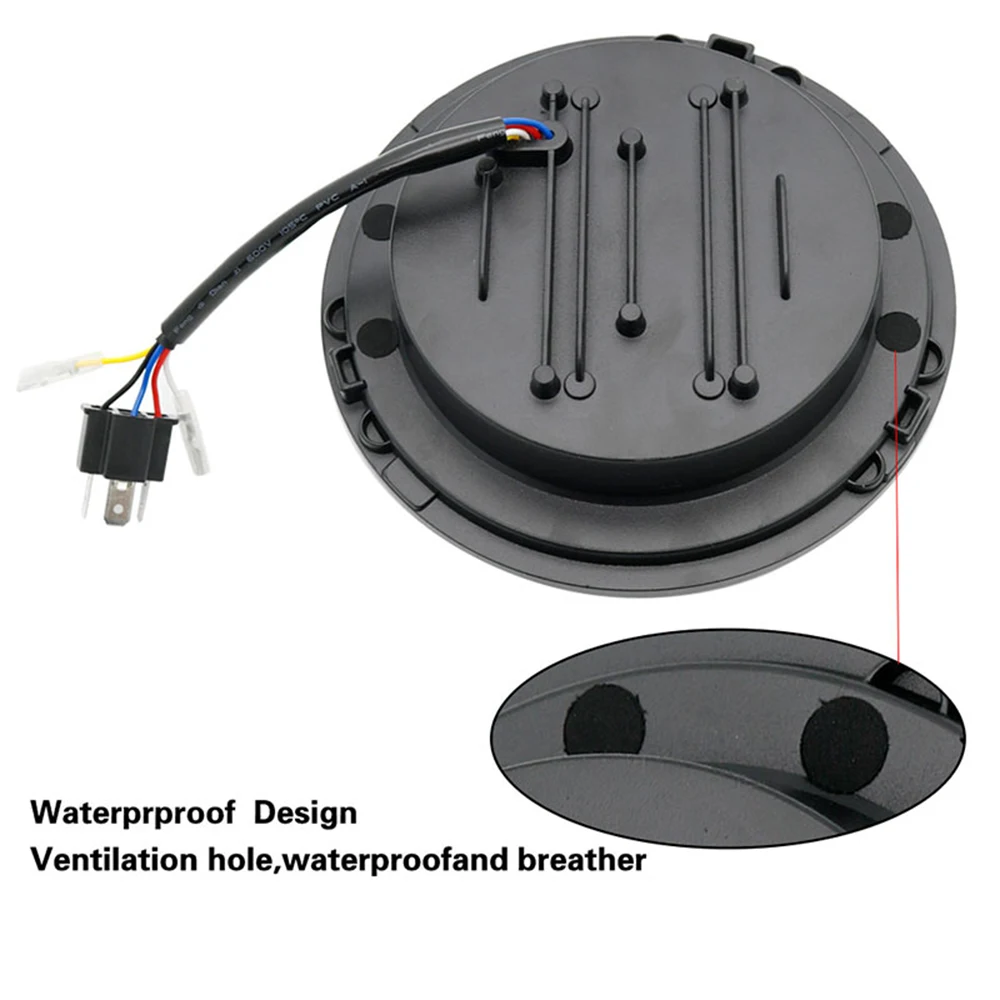 

7inch Round Led Headlight Angel EyesTurn Signal Light Headlights for Jeep Wrangler JK For Lada Niva Auzuki Samurai