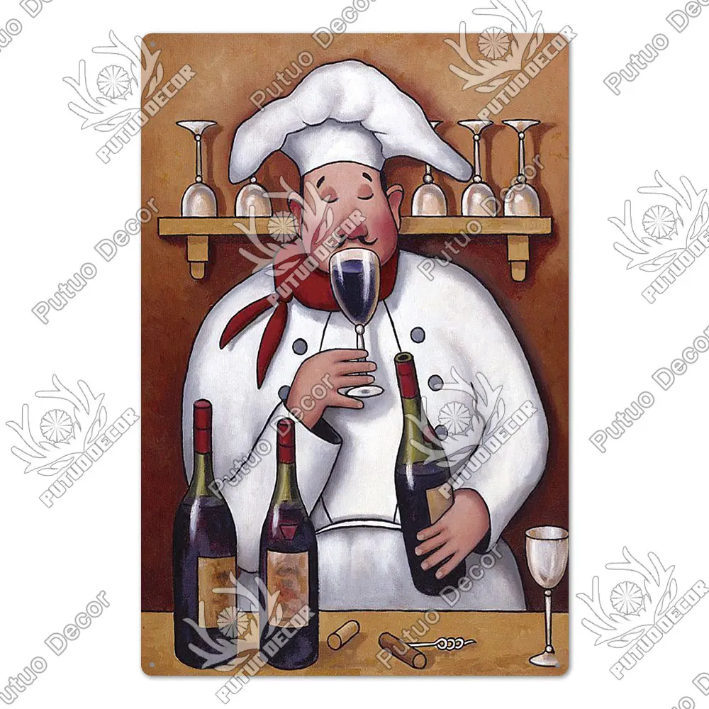 

Металлическая ретро-картина Putuo Decor Chef