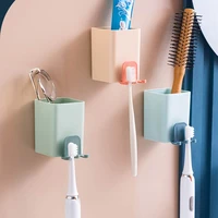wall mounted toothbrush holder for bathroom accessories multifunctional suction cup storage box for toothbrush toothpaste