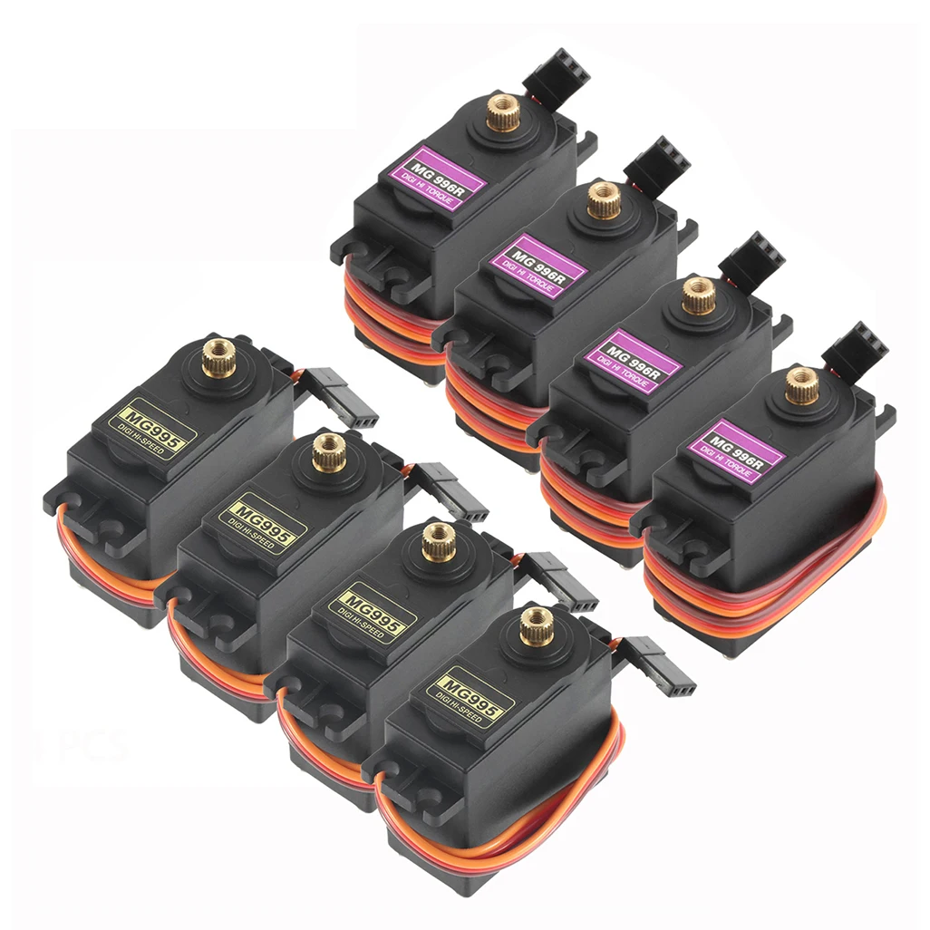 Servo Digital MG995 MG996, engranaje de Metal para coche JR, helic&oacute;ptero, barco, Arduino UNO, gran oferta, 13KG, 15KG, 4 unids/lote-5