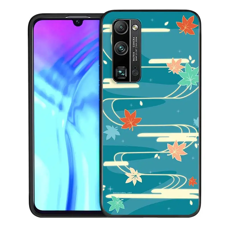 Ударопрочный чехол Genshin для Huawei Honor 50 30 20 10 V30 V20 X10 10X Lite Pro Искусственный Мягкий