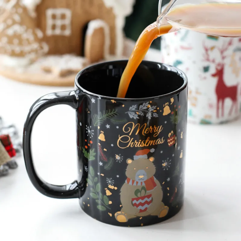 Рождественская керамическая кофейная кружка современный подарок милая Ретро