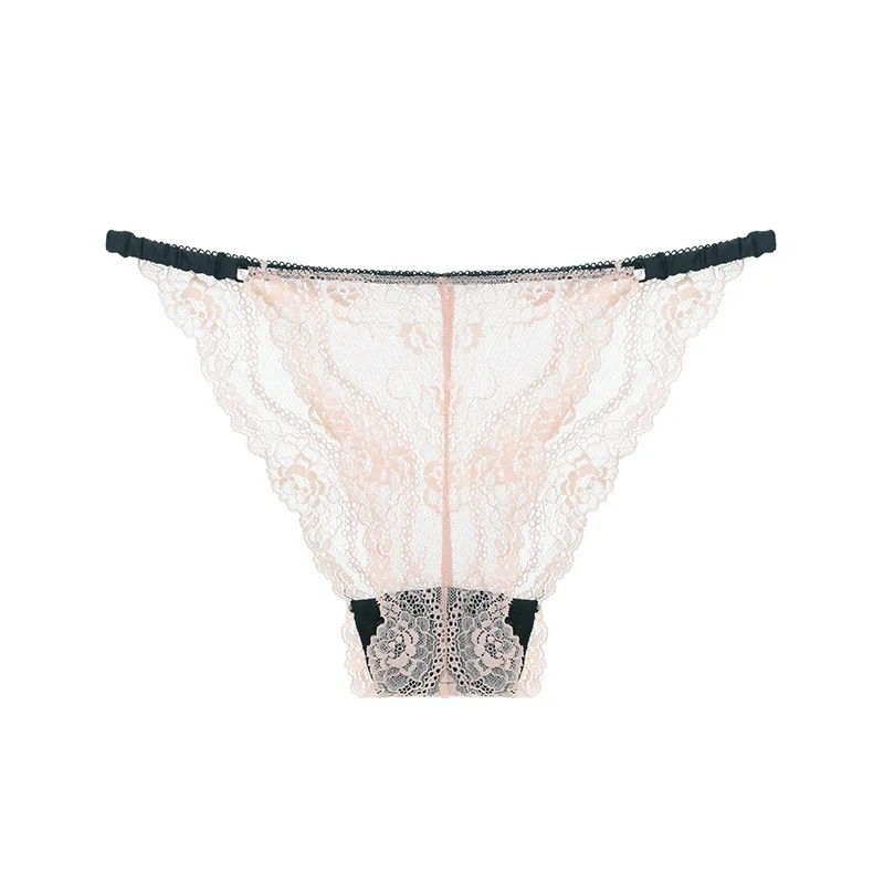 

Sexy Lace Underwear See-through Sweet Low Waist Briefs Seducing Cotton Crotch Bottom Buttock Bottom Pants