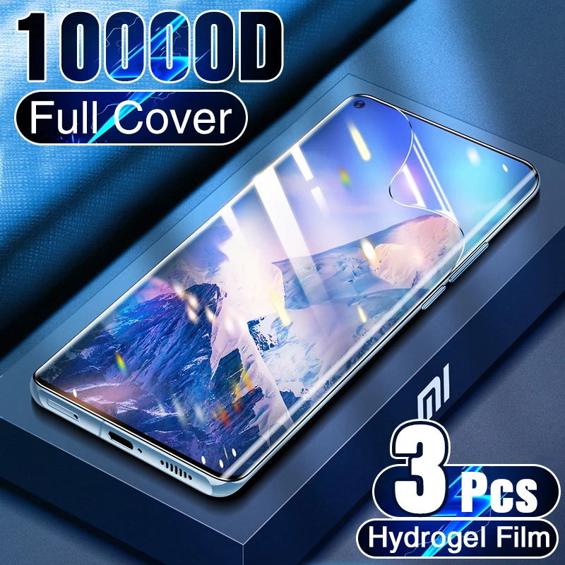 

3PCS Hydrogel Film Screen Protector For Xiaomi Mi 11 Note 10 11 Ultra 10T 10S 11 Lite For Poco X3 NFC F2 Pro M3 Protective Film