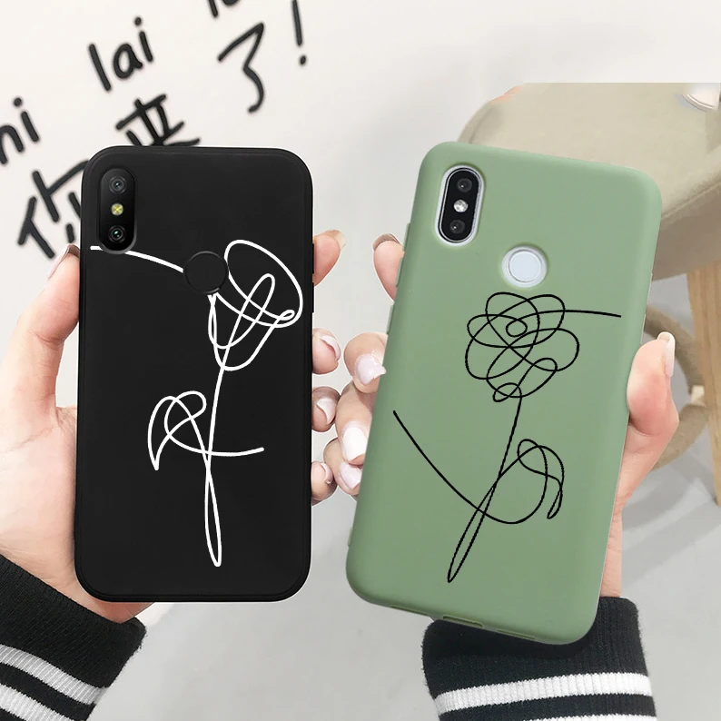 Чехол для Xiaomi Redm Note 9 8 7 Pro 9S 8T 7A 9A 8A 6A 6 5 Plus 5A S2 Mi 10 lite Rose Art Line мягкий силиконовый чехол
