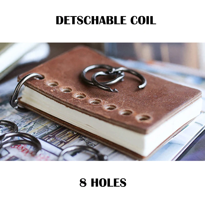 Портативный кожаный блокнот для путешествий мини буклет ручная работа Обложка