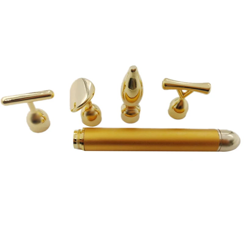 4 in 1 Combination Set Beauty Bar 24K Golden Pulse Facial Massager T-Shape Electric Sign Face Massage Tools for Sensitive Skin | Красота и