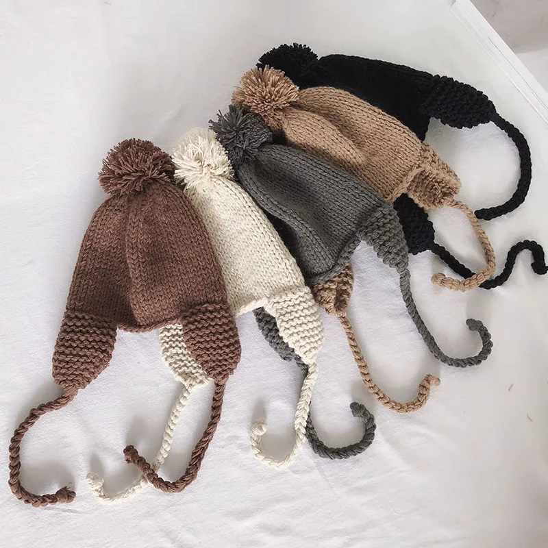 Вязаная шапка Осьминог для маленьких девочек и мальчиков шерстяная в Корейском