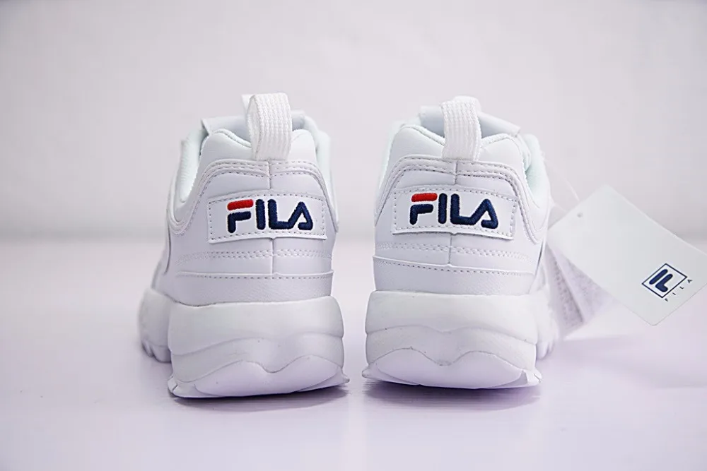 2019 Fila Kids Disruptor II 2 Женские кроссовки беговые увеличивающие рост белого цвета