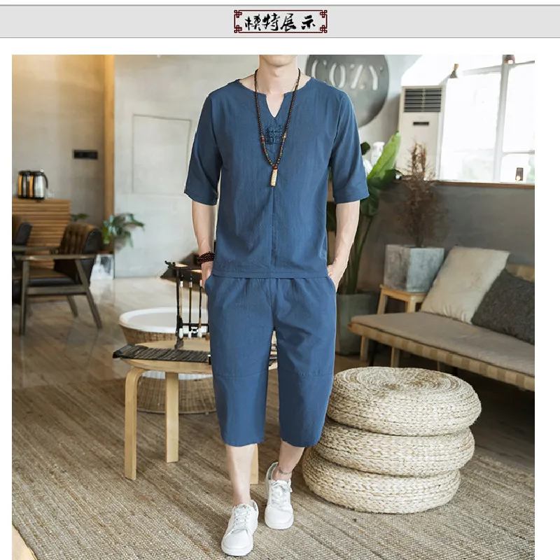 

(T-shirt + shorts) 2021 summer men's cotton coat men's comfortable pullover with pants shirt suit, cool men's fashion m-5xl