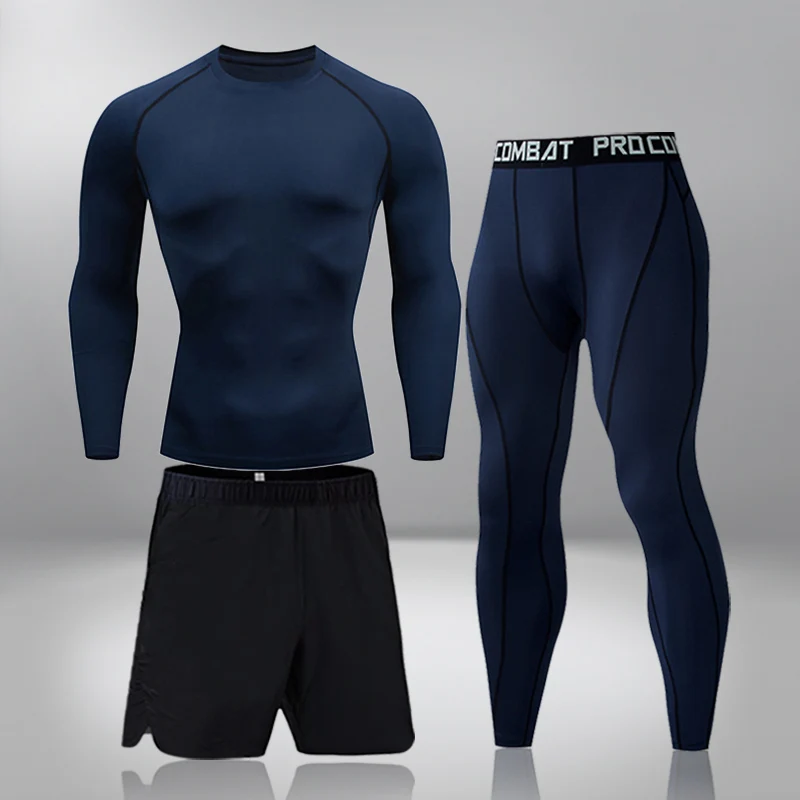 

Men Thermal Underwear Clothing Sportswear Gym Fitness Compression Suits Running Set Sport Outdoor Jogging Quick Dry Tight