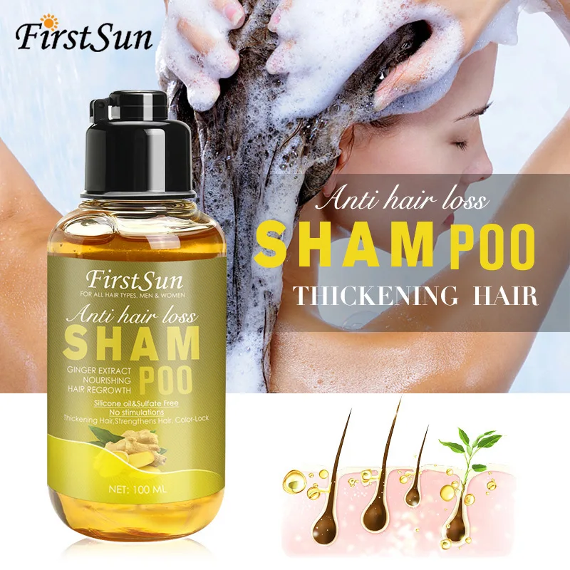 

Anti Hair Loss Shampoo Herbal Ginger Ginseng Extract Hair Shampoo Repair Damaged Hair Regrowth Improve Hair Frizz Hair Care 100