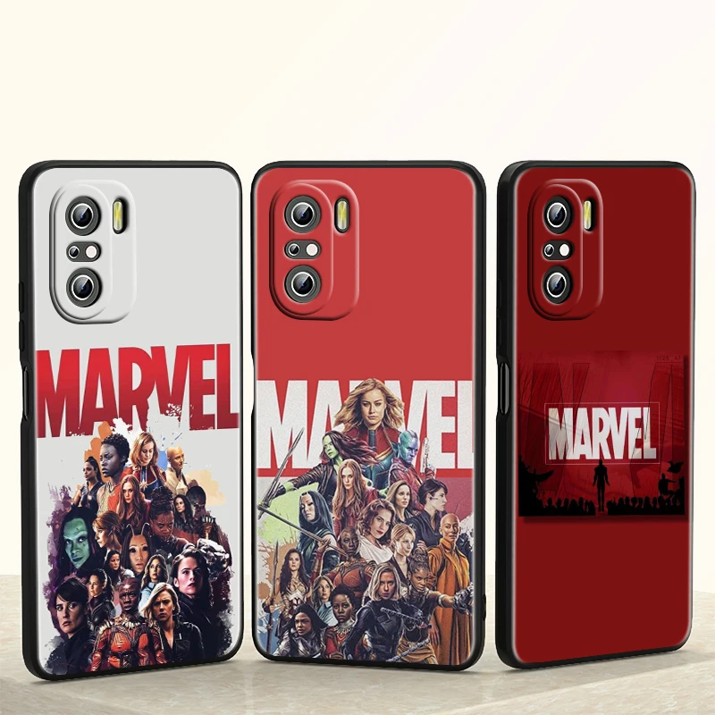 

The Marvel Members For Redmi K40 30S 30T 30i 20 S2 GO Pro Ultra Gaming Redmi 10T Silicone Soft Black Phone Case