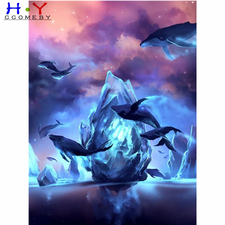 

Full Square Drill 5D DIY Diamond Painting Dolphin Diamond Embroidery Cross Stitch Animals Rhinestone Mosaic Home Decor
