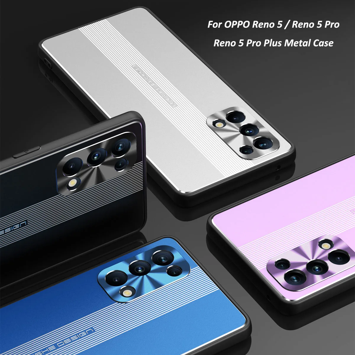 

ShockProof Phone Case For OPPO Reno 5 Pro Plus 5G Luxury Matte Aluminum Metal Cover Reno5 Pro Metal Camera Lens Protector Film