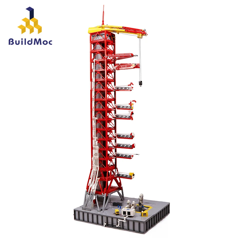 BuildMoc 3073 шт. космическая Серия Apollo Saturn V Launch пусковая пушистая башня для 21309