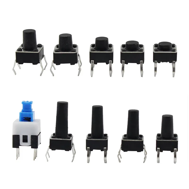 Tactile Push Button Switch Micro-Momentary Tact Assortment Kit (6x6 180pcs) | Switches