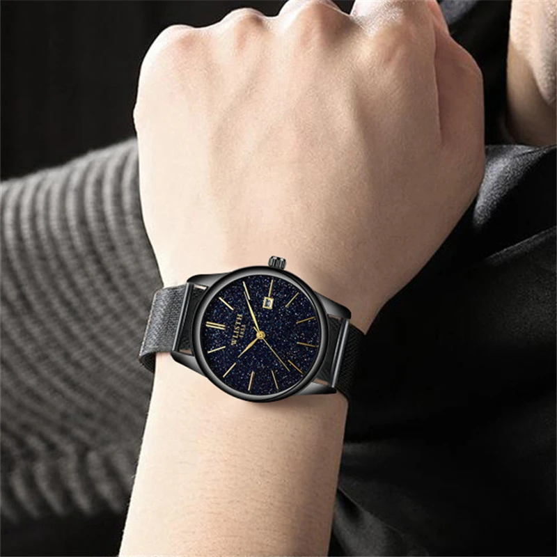 Звездное небо мужские часы высокое качество роскошный бренд Модный золотой