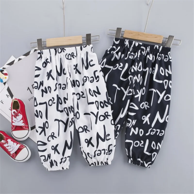 Брюки Детские с принтом повседневные модные штаны от комаров для девочек и