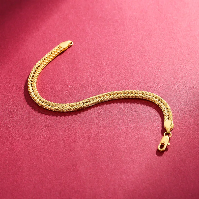 Удивительная цена стильный браслет цепочка из нержавеющей стали Silverly Бали Foxtail