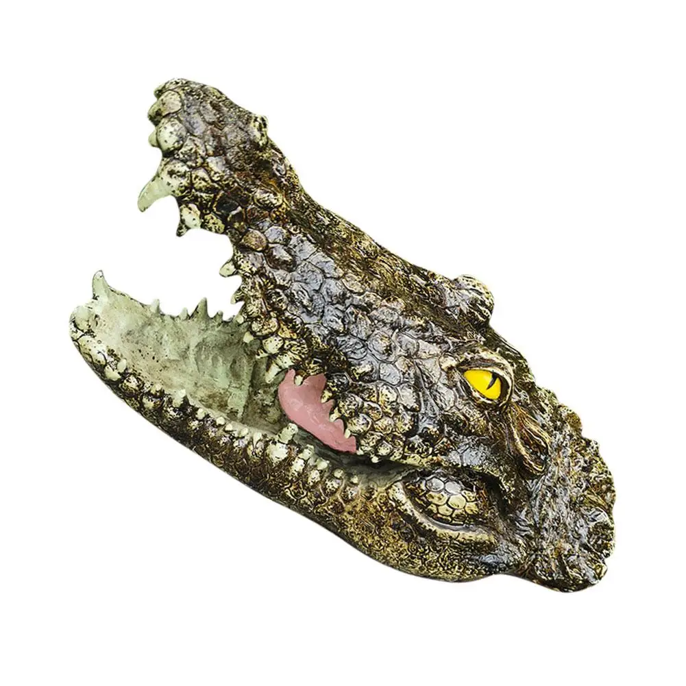 

Realistic Lifelike Crocodile Head Decoy Garden Pond Floating Open Mouth Crocodile Head Water Decoy For Garden Pond Hunting Decoy