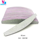 Пилки для ногтей, 50 шт., пилочки для ногтей, полировщик 100180, маникюрные инструменты, УФ-гель