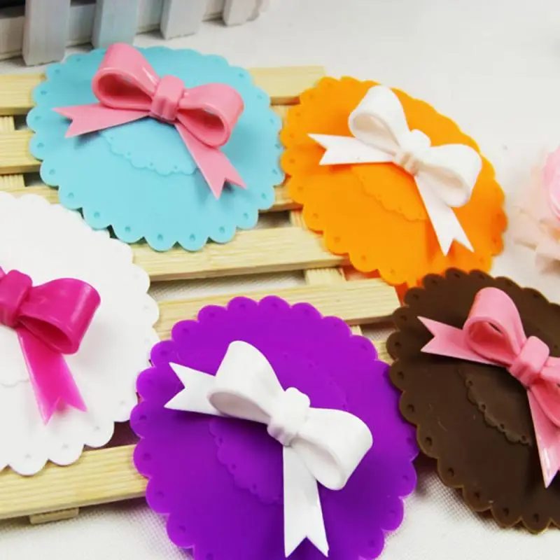 Силиконовая крышка с милым бантом многоразовая Пылезащитная термоизоляционная