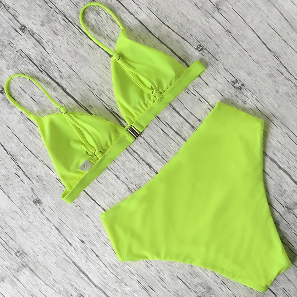 Женское бикини с высокой талией сплошной купальник 2020 года Женский в бинтовом стиле комплект для