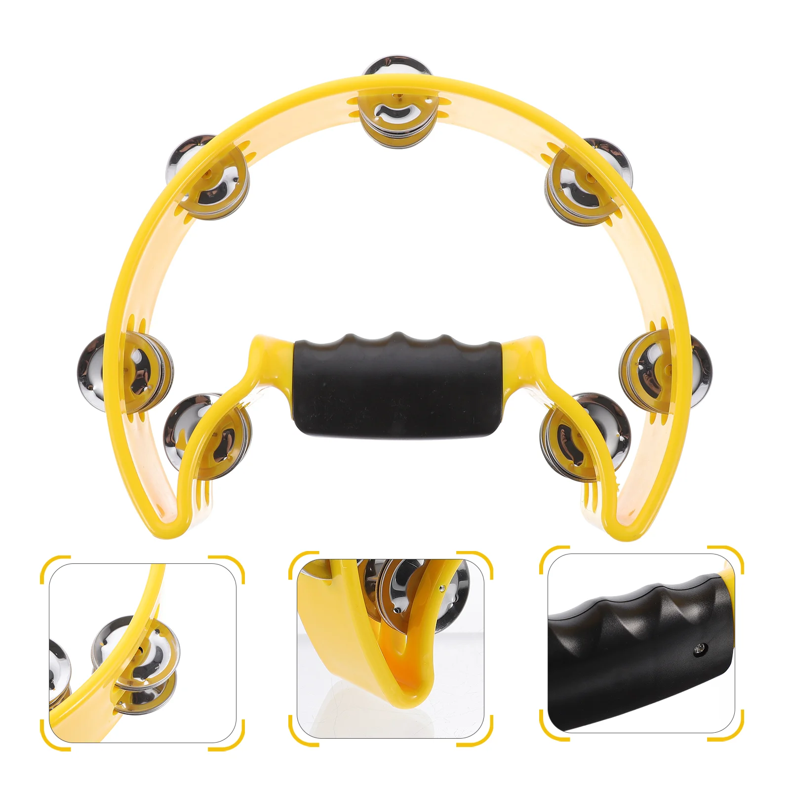 

1pc Practical Hand Bell Double Row Iron Bell for KTV Bar Party (Yellow)