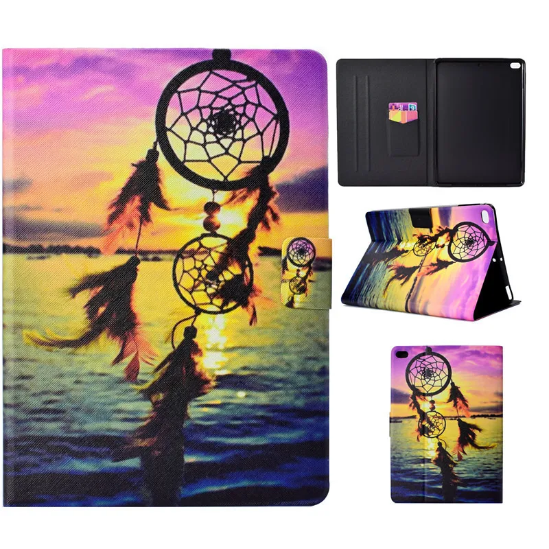 Горячая Распродажа! Мультяшный окрашенный умный чехол для ipad 5/6 Air 2/Air1 подставка