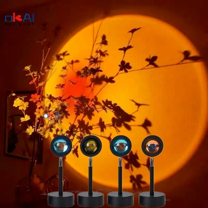 Sunset Projection Night Light Background Galaxy Projector Atmosphere Rainbow Lamp Decoration Bedroom Decorative |