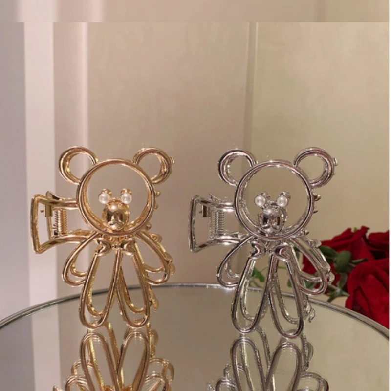 Зажим для волос Женский металлический в виде медведя из мультфильма 2021 |