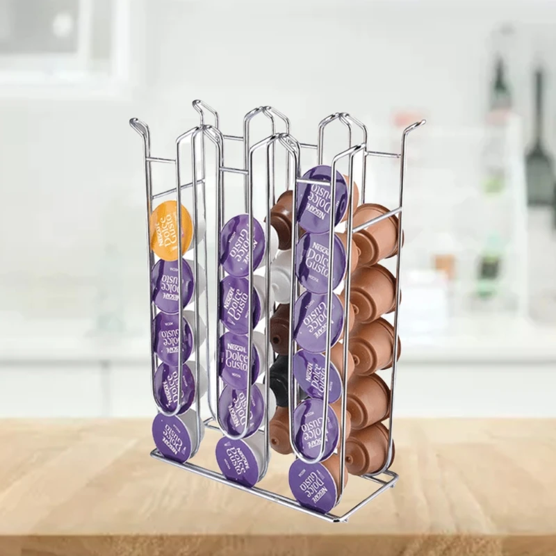 

Vertical Coffee Capsule Display Holder for 36 Pieces Cafe Capsules Coffee Pod Stand Office Kitchen Desktop Storage Rack