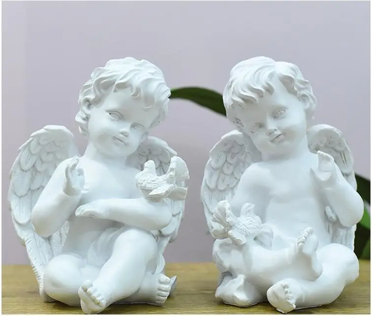 Европейские, полимерные белые ангельские крылья, украшения для дома, гостиной, стола, предметы интерьера, кафе, отеля, офиса, настольные фигурки украшение